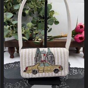 Taxi Beaded Shoulder Bag – Handmade India – NWOT